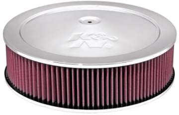 Picture of K&N 14in Red Custom Air Cleaner Assembly - 5-125in ID x 14in OD x 3-75in H x 1-25in Drop Base