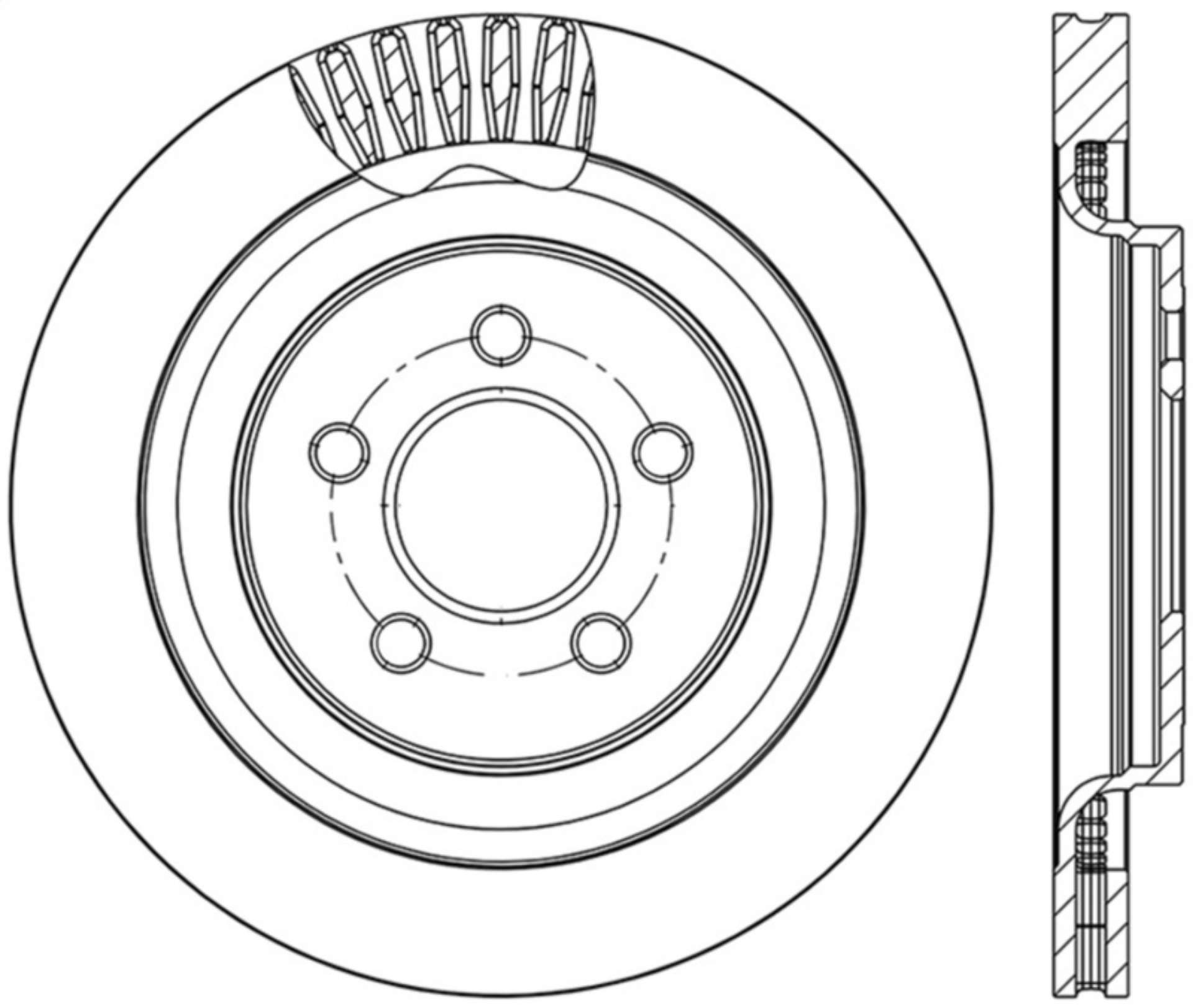 Picture of StopTech 2015 Ford Mustang GT w- Brembo Brakes Right Rear Slotted Brake Rotor