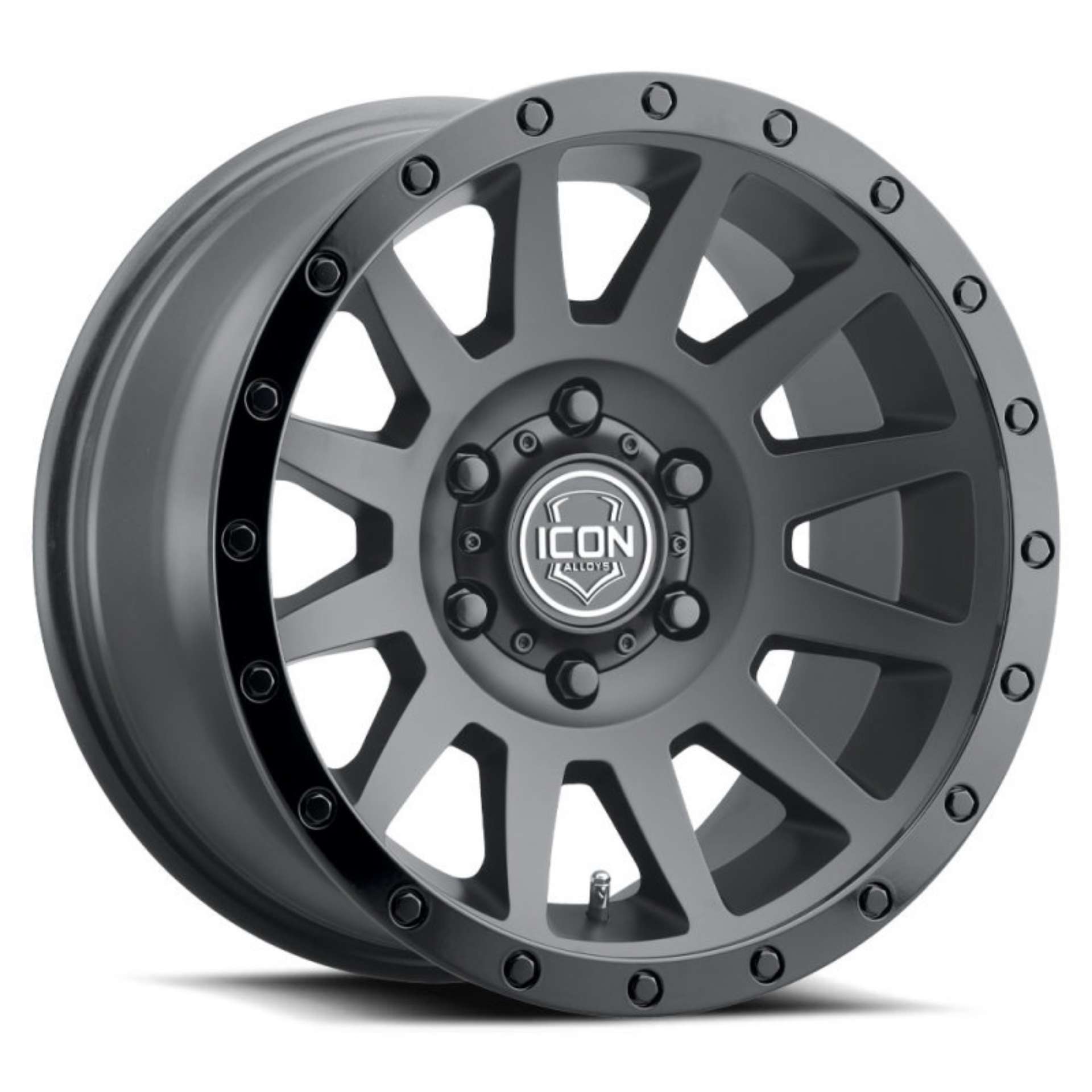 Picture of ICON Compression 18x9 6x5-5 0mm Offset 5in BS 106-1mm Bore Double Black Wheel