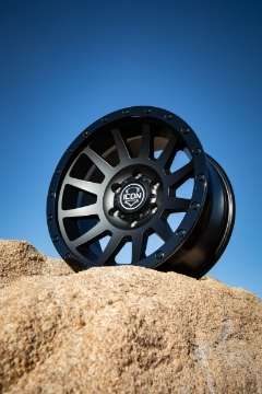 Picture of ICON Compression 18x9 6x5-5 0mm Offset 5in BS 106-1mm Bore Double Black Wheel