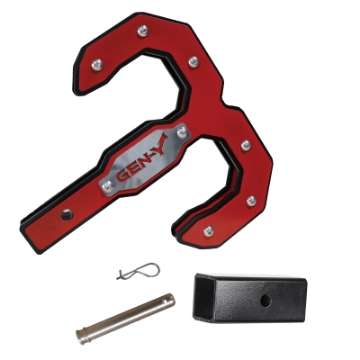 Picture of Gen-Y Hulk 2-0 16K Tow Hook 2in Shank w-GH-009 Reducer Sleeve-GH-099 Pin-GH-011 Clip - Black-Red