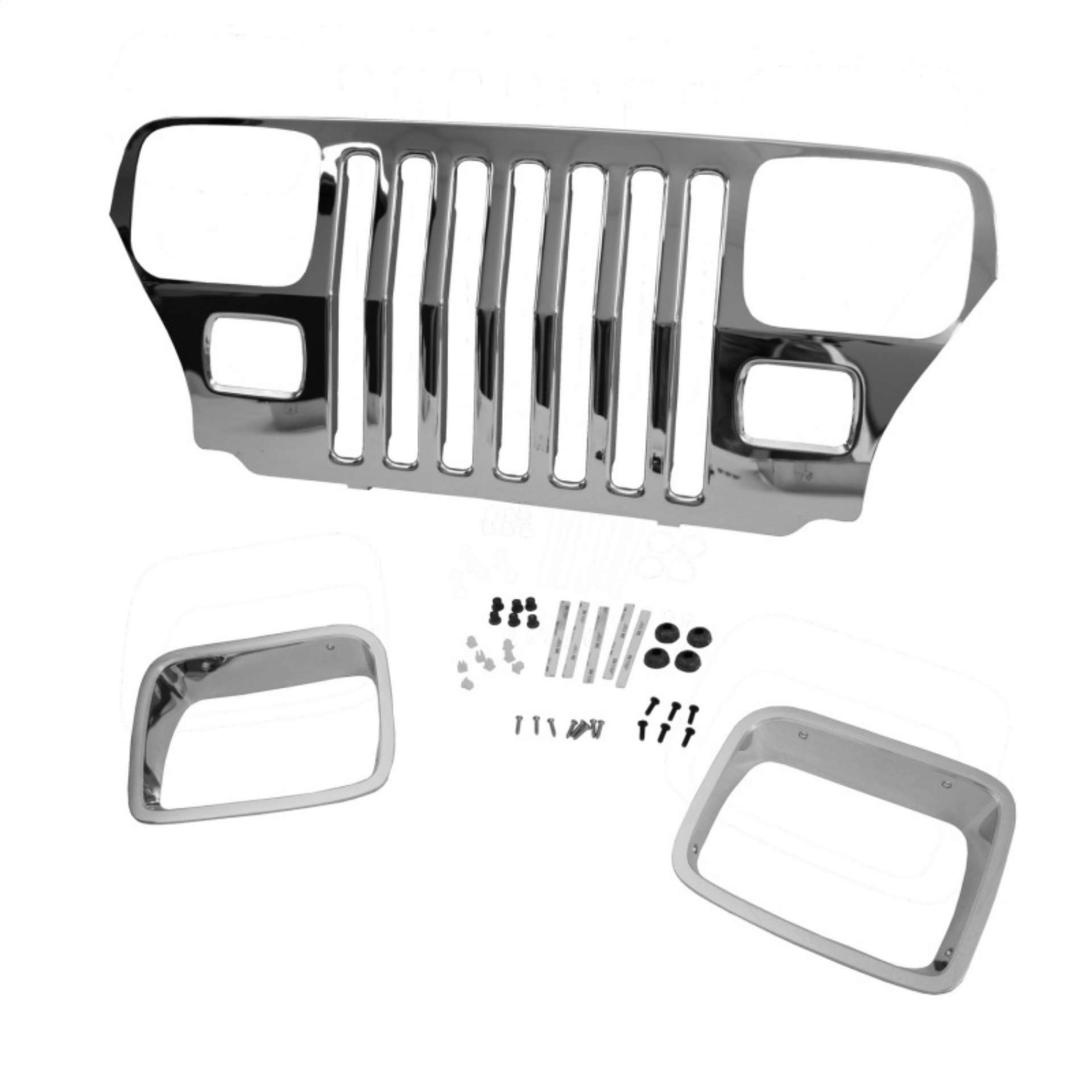 Picture of Omix Chrome Grille Overlay 87-95 Jeep Wrangler YJ