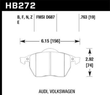 Picture of Hawk 00-02 Audi TT Base-Quattro 1-8L DTC-60 Race Front Brake Pads