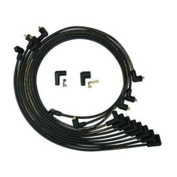 Picture of Moroso Chevrolet Small Block Non-HEI Under Header Unsleeved 90 Deg Mag Tune Ignition Wire Set - Blk