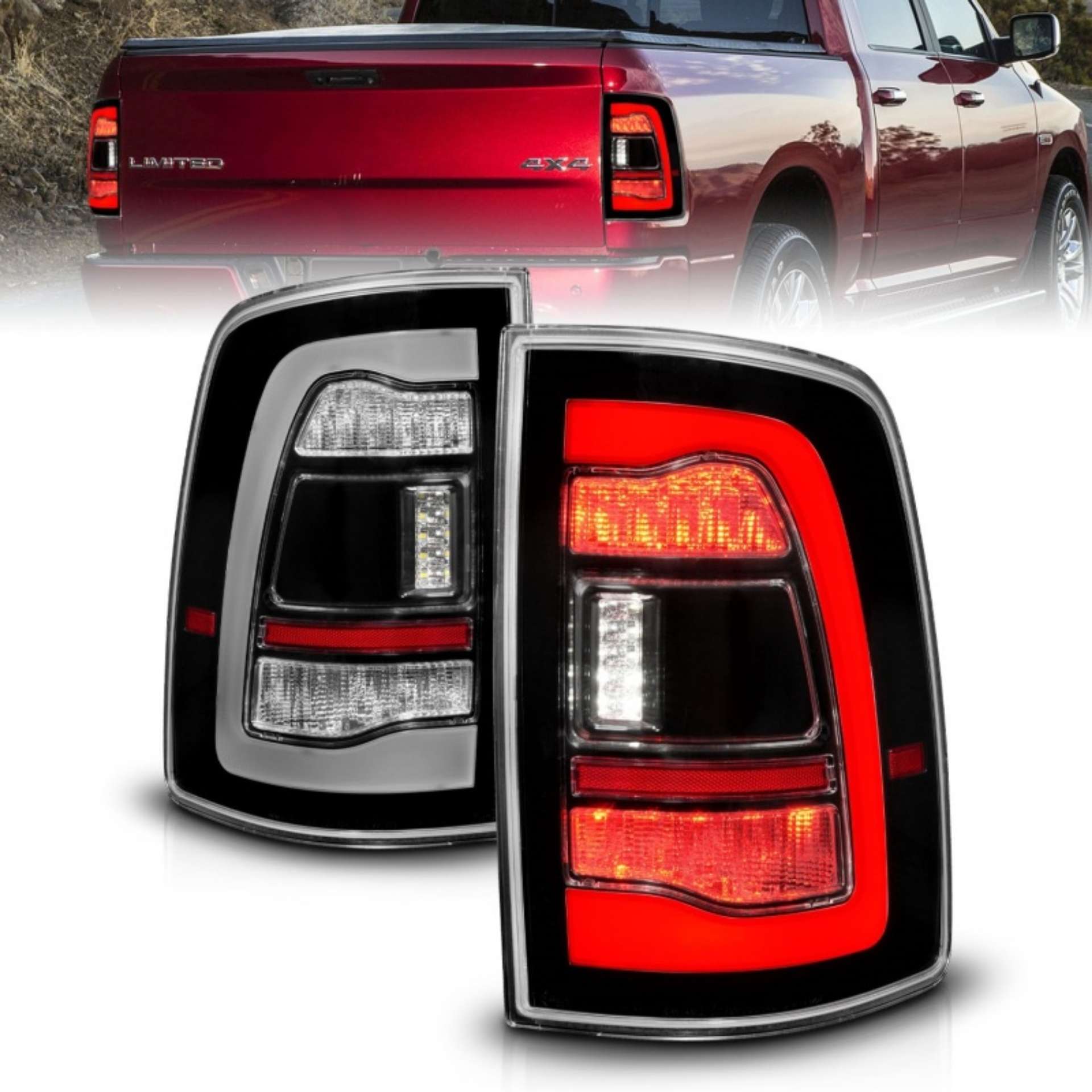 Picture of ANZO 09-18 Dodge Ram 1500 Sequential LED Taillights Black