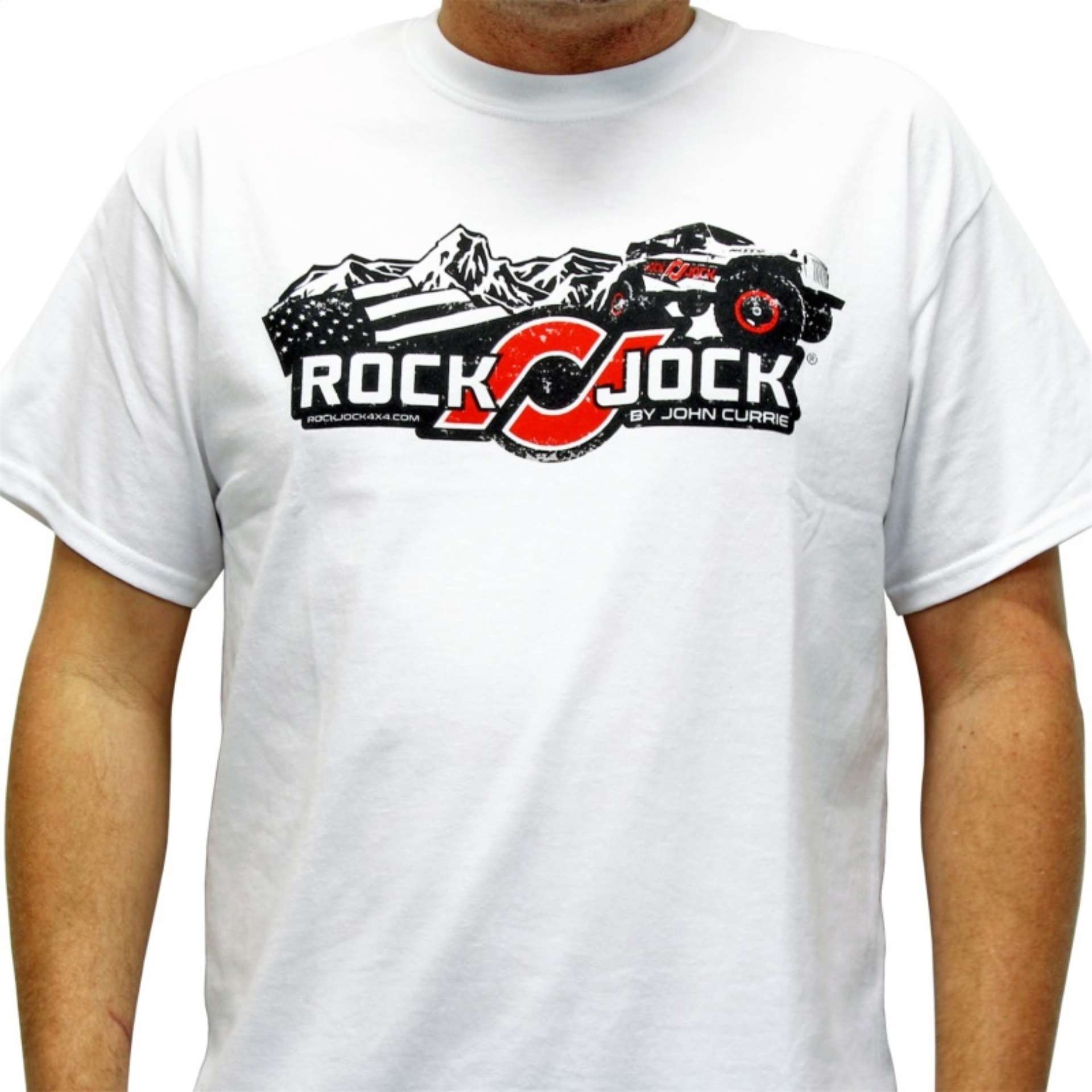 Picture of RockJock T-Shirt w- Logo and Jeep White Youth XS Print on the Front