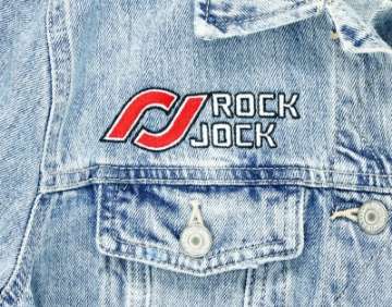 Picture of RockJock Jean Jacket w- Embroidered Logos Front and Back Blue Womens XL