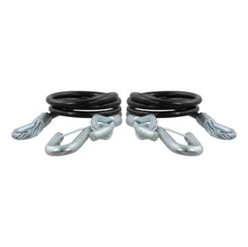 Picture of RockJock Curt Towing Safety Cable Kit 44 1-2in Long w- 2 Snap Hooks 5000lbs 2-Pack