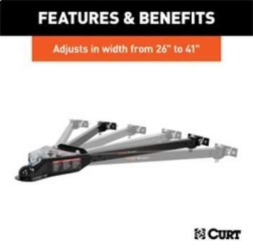 Picture of RockJock Curt Tow Bar with Adjustable Width Arms Car Mount 2in Ball 5000lbs