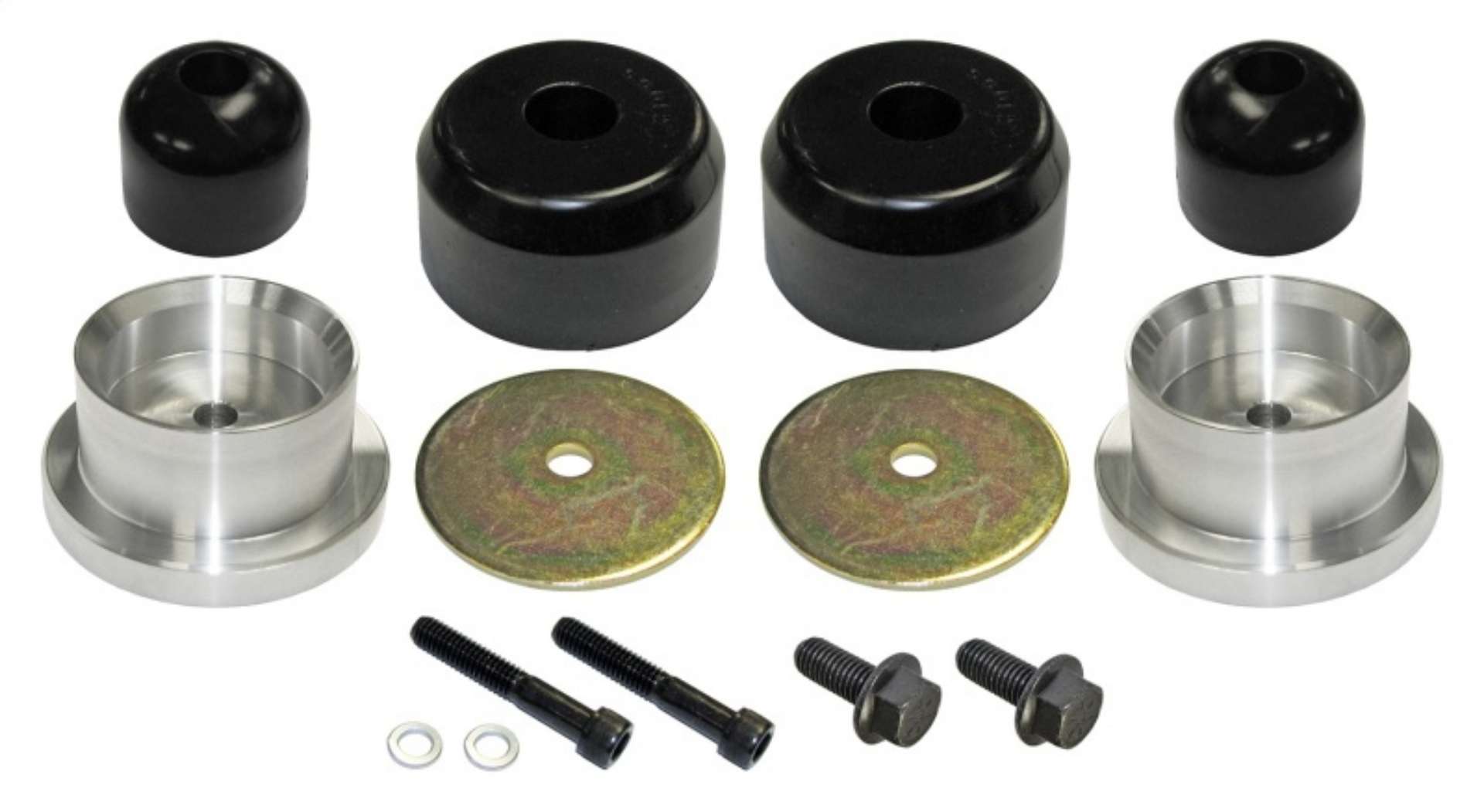 Picture of RockJock TJ-LJ Bump Stop Kit Rear w- Polyurethane RockJock Bump Stops Aluminum Spacers Hardware