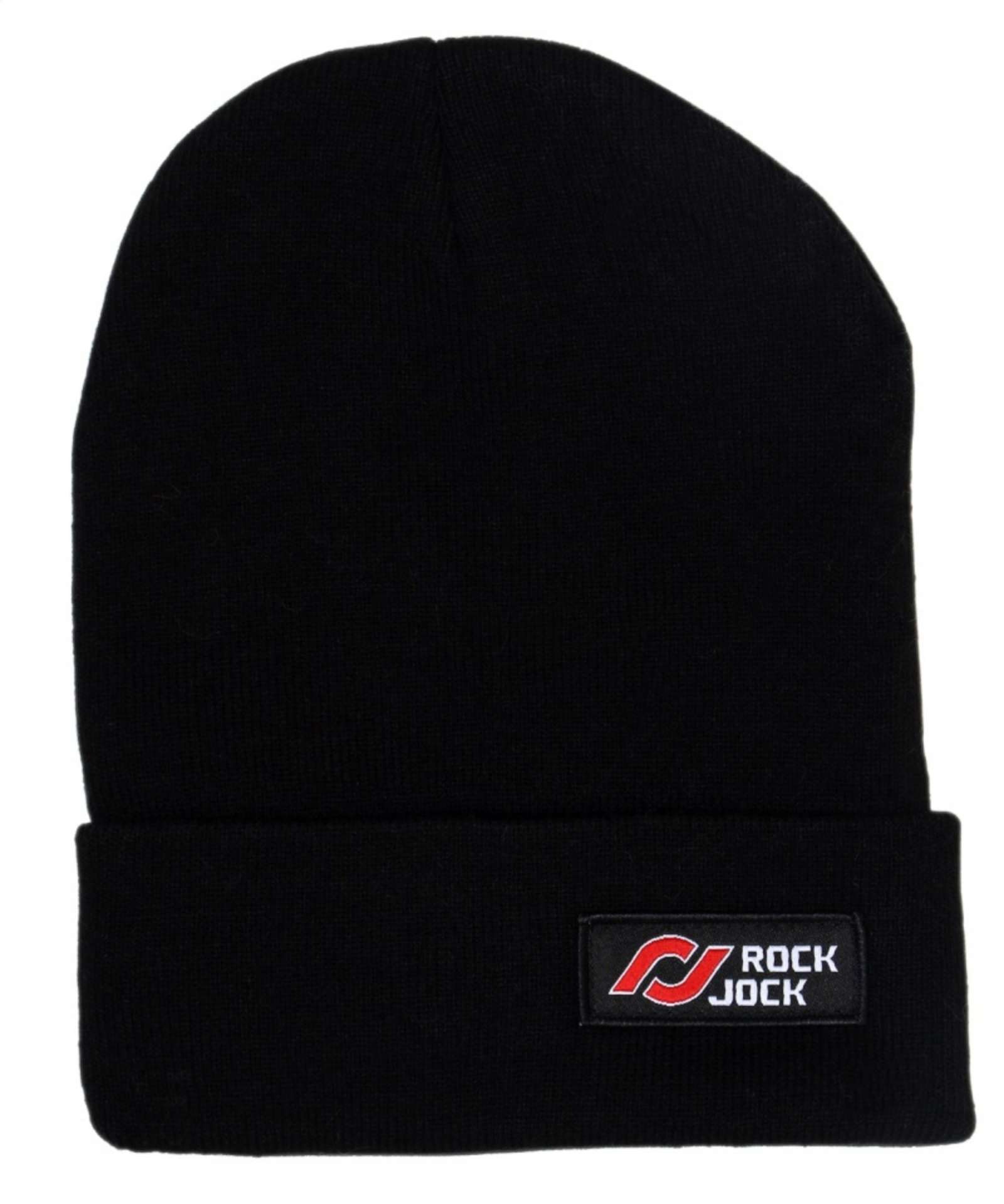 Picture of RockJock Beanie Black w- Red and White RockJock Logo Patch One Size Fits All