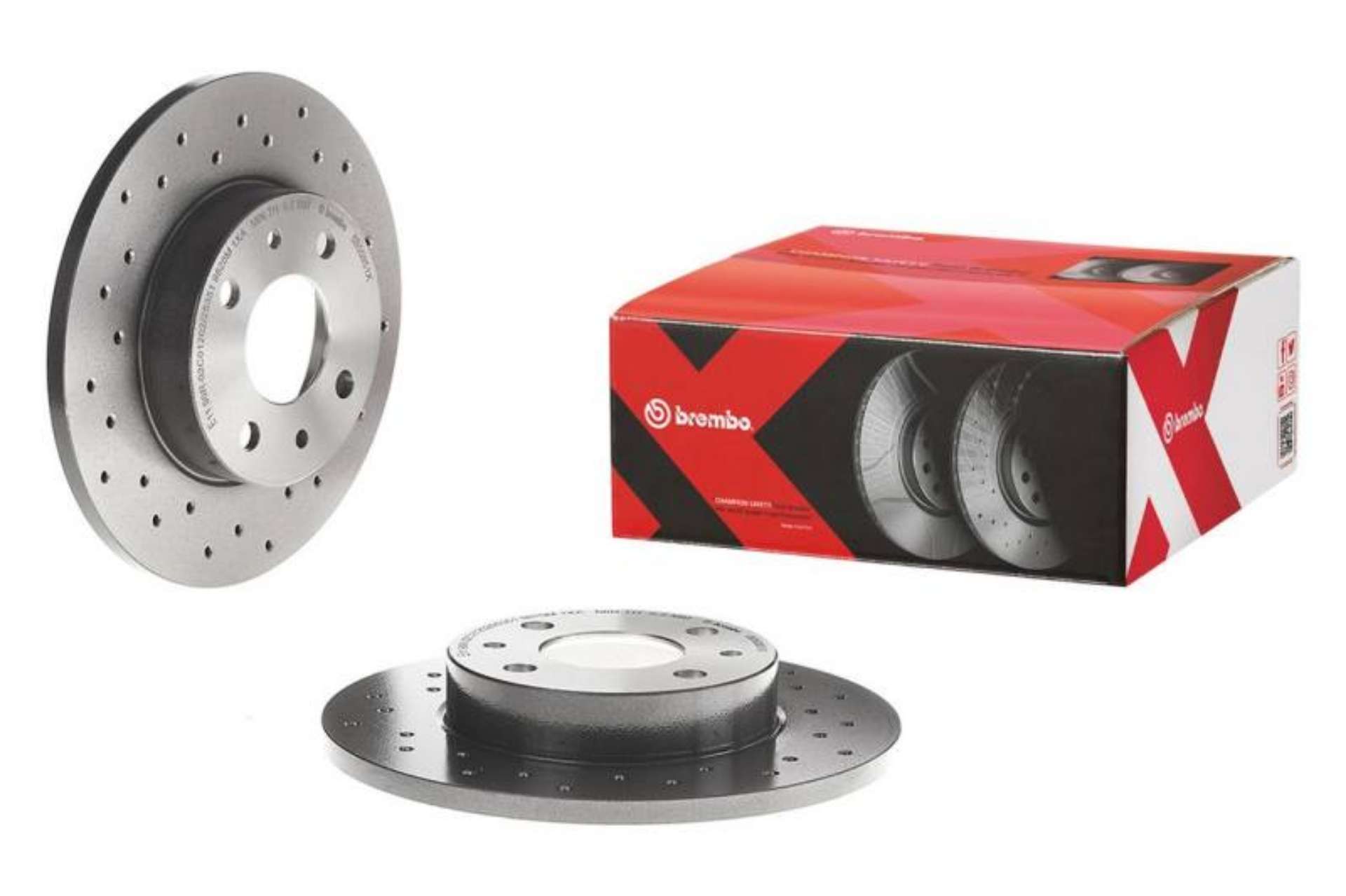 Picture of Brembo 07-15 Mini Cooper Rear Premium Xtra Cross Drilled UV Coated Rotor