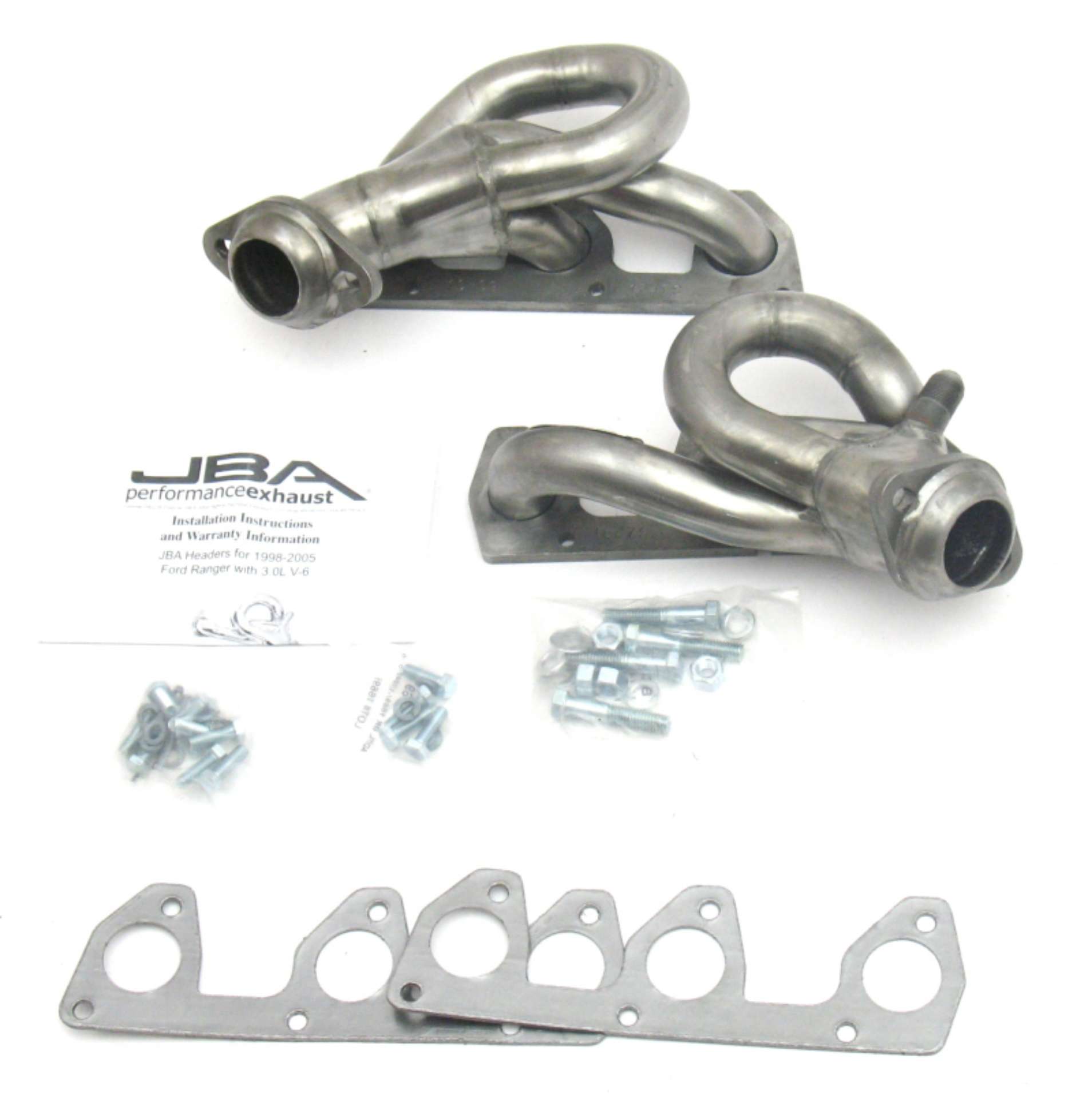 Picture of JBA 98-01 Ford Ranger 3-0L V6 w-EGR 1-1-2in Primary Raw 409SS Cat4Ward Header