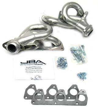 Picture of JBA 98-01 Ford Ranger 3-0L V6 w-EGR 1-1-2in Primary Silver Ctd Cat4Ward Header