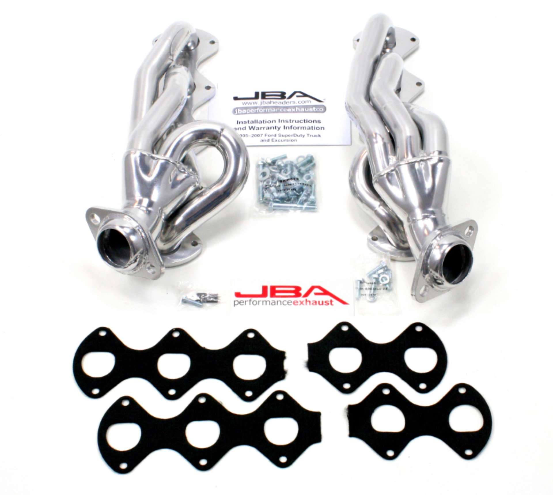 Picture of JBA 05-10 Ford F-Series 6-8L 3V V10 1-1-2in Primary Silver Ctd Cat4Ward Header