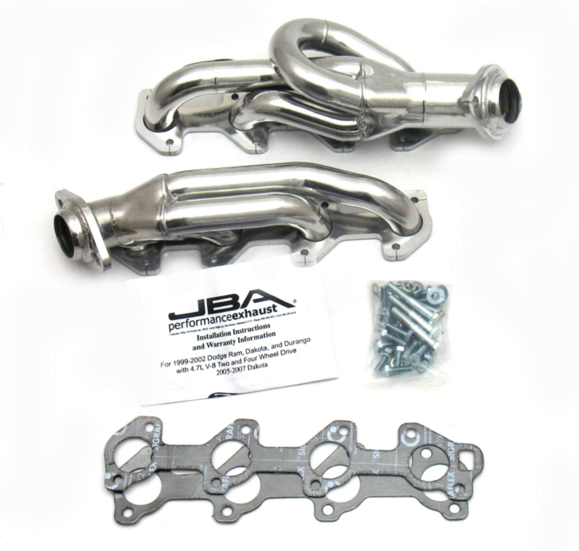 Picture of JBA 02-03 Dodge Ram 4-7L PowerTech 1-1-2in Primary Silver Ctd Cat4Ward Header