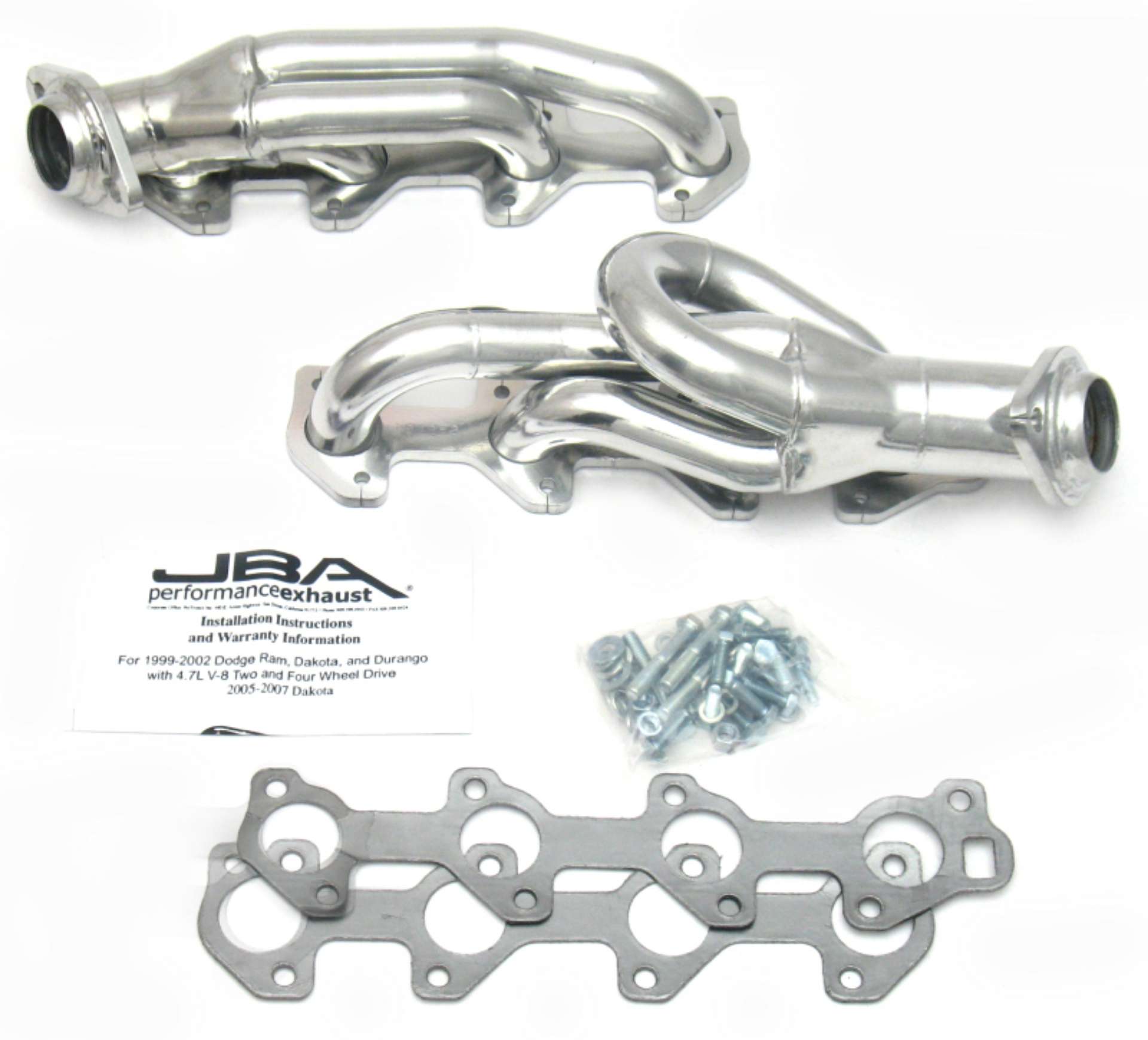 Picture of JBA 04-07 Doge Dakota 4-7L PowerTech 1-1-2in Primary Silver Ctd Cat4Ward Header