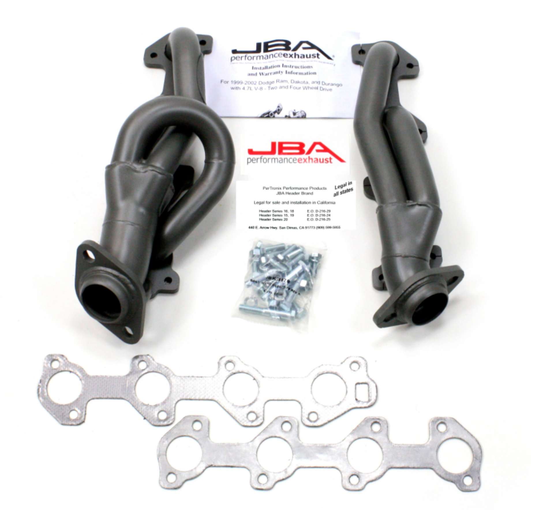 Picture of JBA 04-07 Dodge Dakota 4-7L PowerTech 1-1-2in Primary Ti Ctd Cat4Ward Header