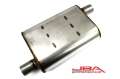 Picture of JBA Universal Chambered Style 304SS Muffler 13x9-75x4 2in Inlet Diameter Offset-Offset