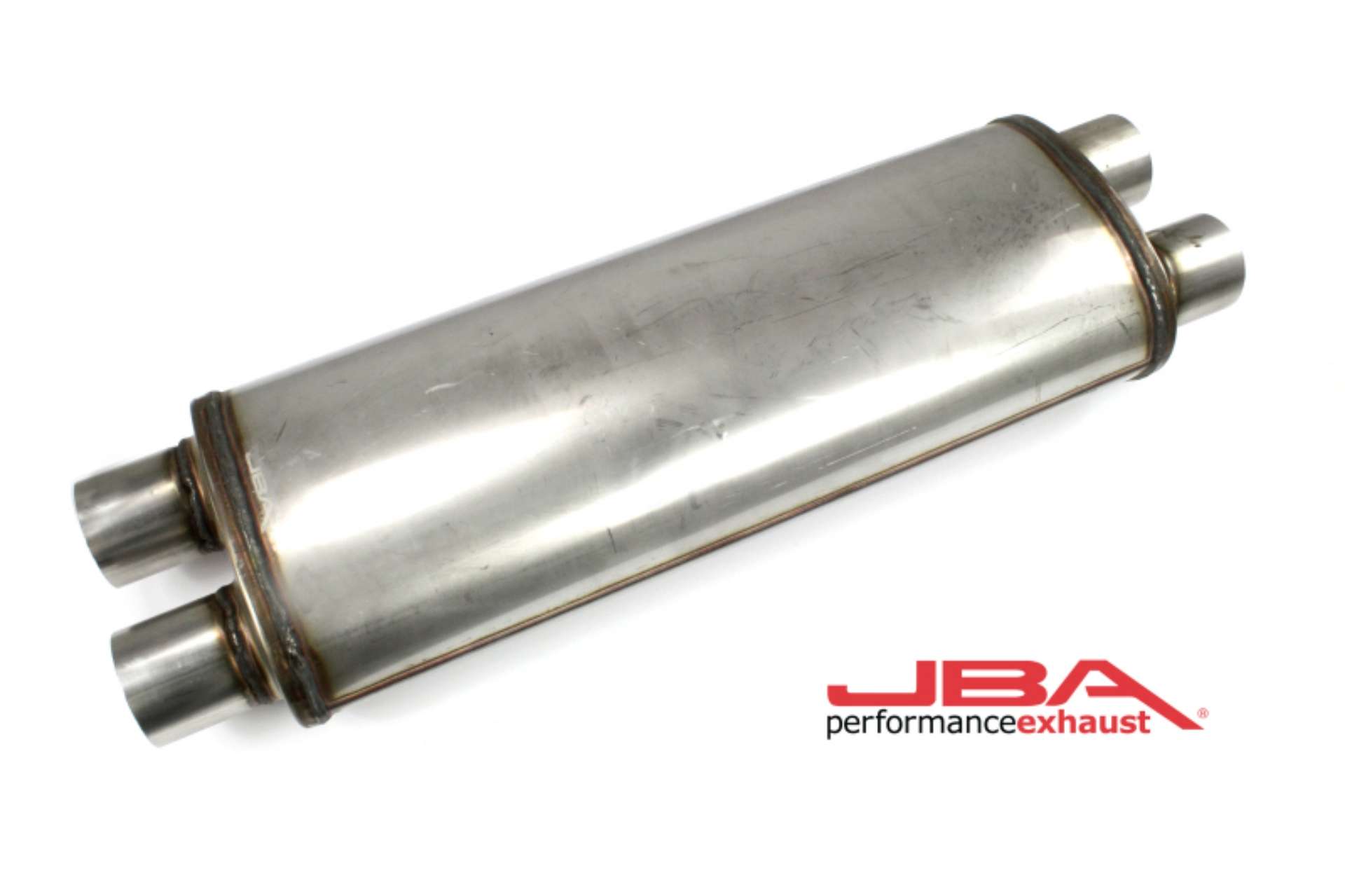 Picture of JBA Universal Chambered 304SS Muffler 22x8x5 2-5in Dual In-Dual Out