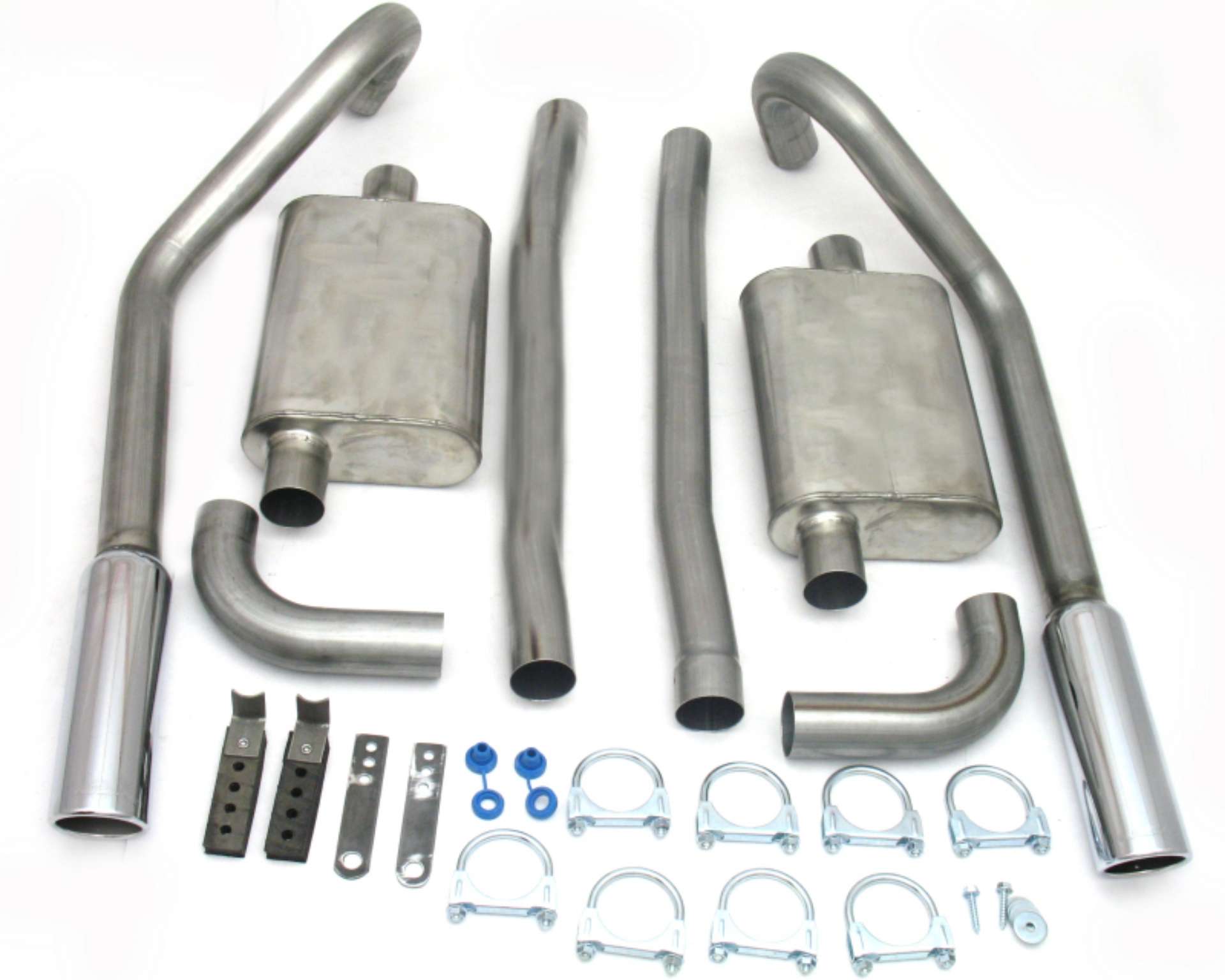 Picture of JBA 65-70 Ford Mustang 260-428 409SS Dual Turn Down Under Rear Valance Header Back Exhaust