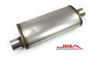 Picture of JBA Universal Chambered Style 304SS Muffler 18x8x5 3in Inlet Diameter Offset-Center