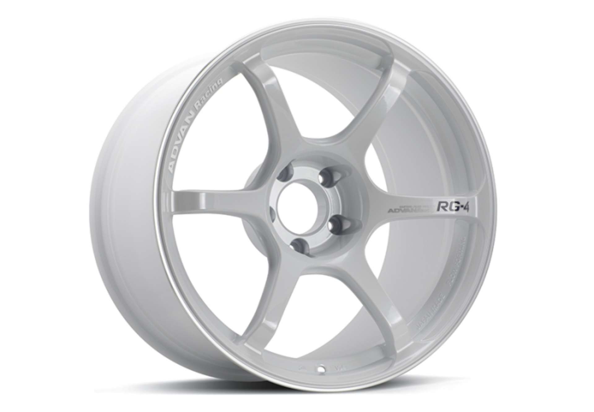 Picture of Advan RG-4 18x10 +35 5-114-3 Racing White Metallic & Ring Wheel