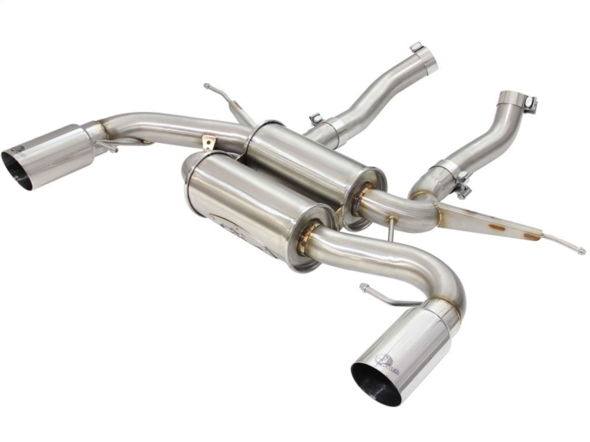 Picture of aFe MACHForce XP 2-5in Axle Back Stainless Exhaust w- Polished Tips 07-13 BMW 335i 3-0L L6 E90-92