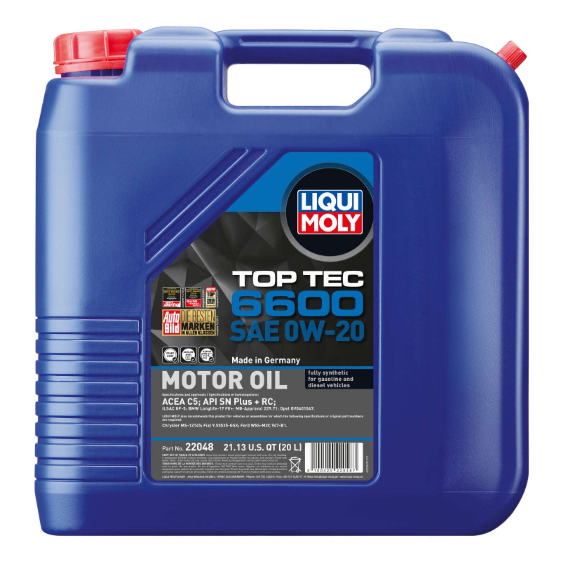 Picture of LIQUI MOLY 20L Top Tec 6600 Motor Oil SAE 0W20