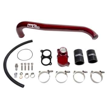 Picture of Wehrli 01-05 Chevrolet 6-6L LB7-LLY Duramax Thermostat Housing & Upper Coolant Pipe Kit - Bengal Red