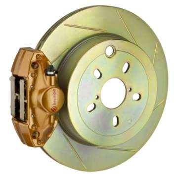 Picture of Brembo 08-14 WRX Rear GT BBK 2 Piston Cast 2pc 316 x20 1pc Rotor Slotted Type1 - Gold