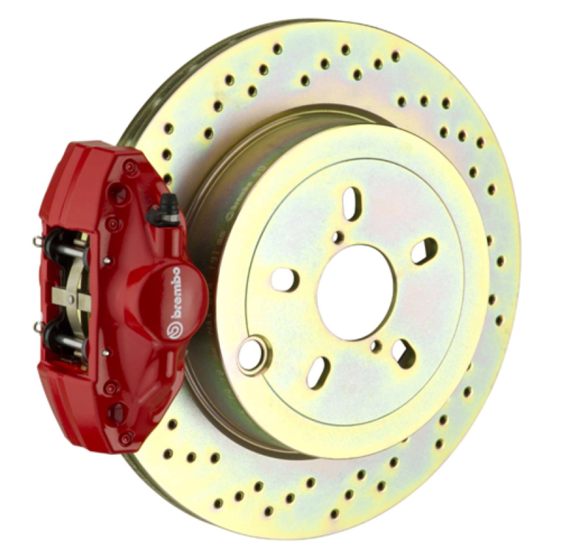 Picture of Brembo 92-98 318i-325i-328i Rear GT BBK 2 Piston Cast 2pc 294x19 1pc Rotor Drilled-Red