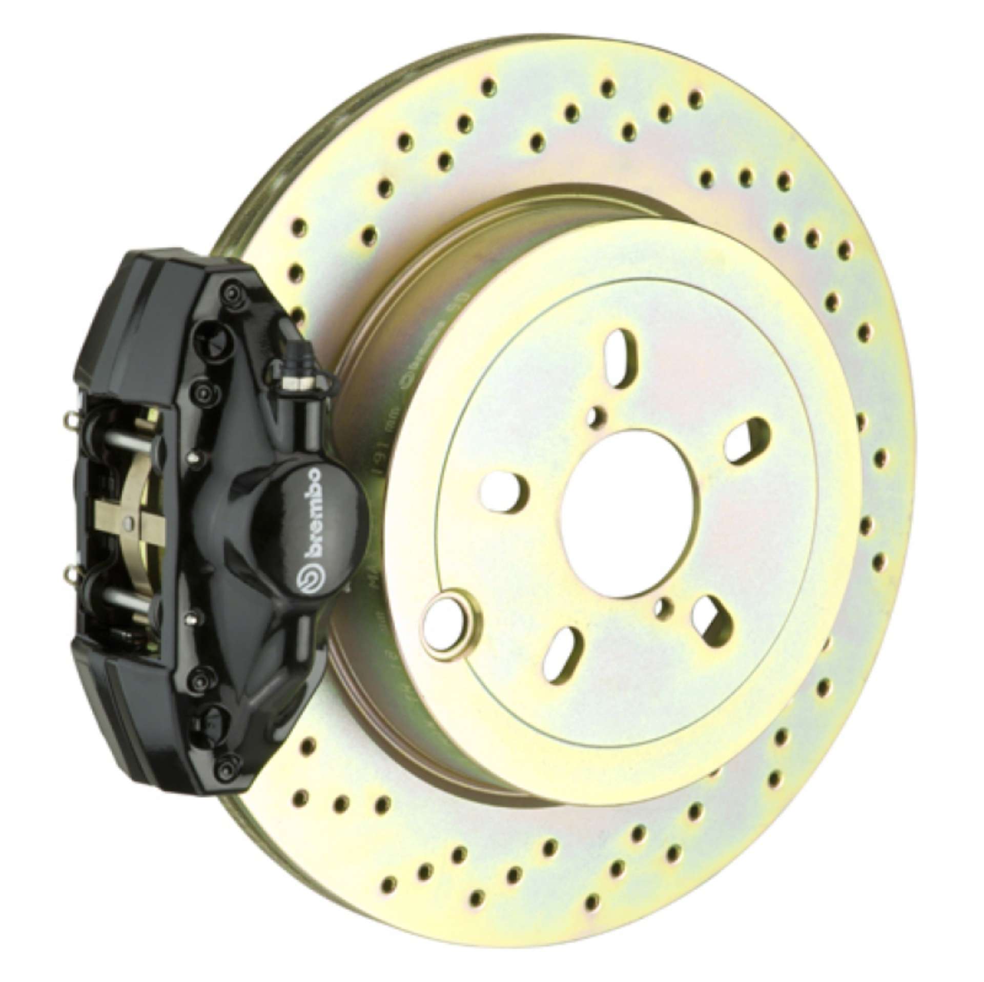 Picture of Brembo 92-98 318i-325i-328i Rear GT BBK 2 Piston Cast 2pc 294x19 1pc Rotor Drilled-Black