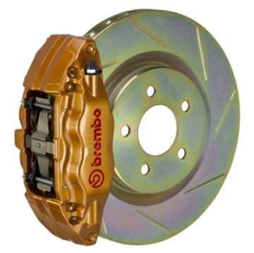 Picture of Brembo 15-21 WRX VA Front GT BBK 4 Piston Cast 2pc 326 x30 1pc Rotor Slotted Type-1 - Gold