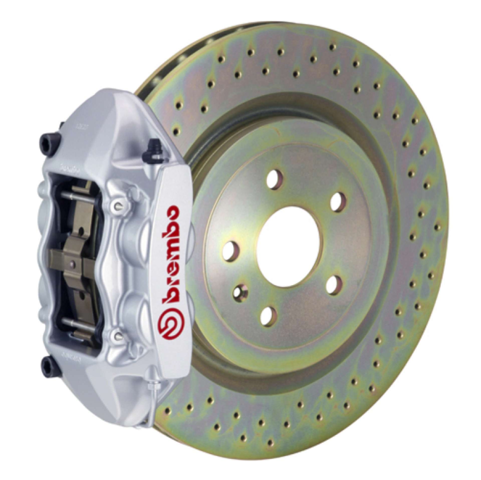 Picture of Brembo 08-13 C30 Front GT BBK 4 Piston Cast 336 x28 1pc Rotor Drilled-Silver