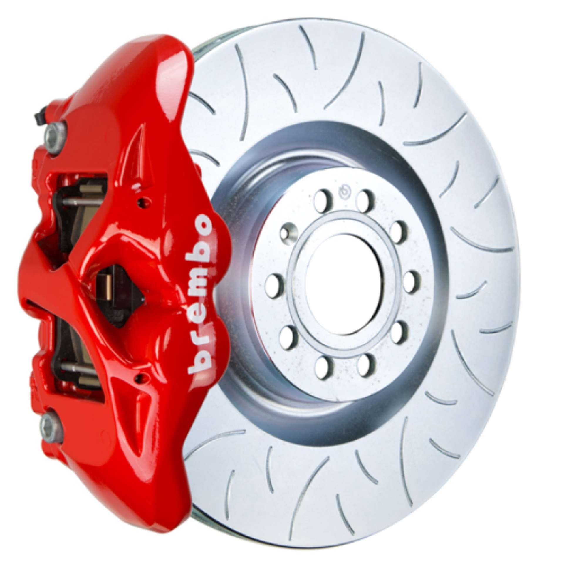 Picture of Brembo 16-23 Audi TT Front GT BBK 4 Piston Cast 345x30 1pc Rotor Slotted Type3-Red