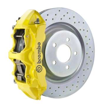 Picture of Brembo 66-89 911S-SC-Carrera Front GT BBK 4 Piston Cast 323x28 1pc Rotor Drilled- Yellow