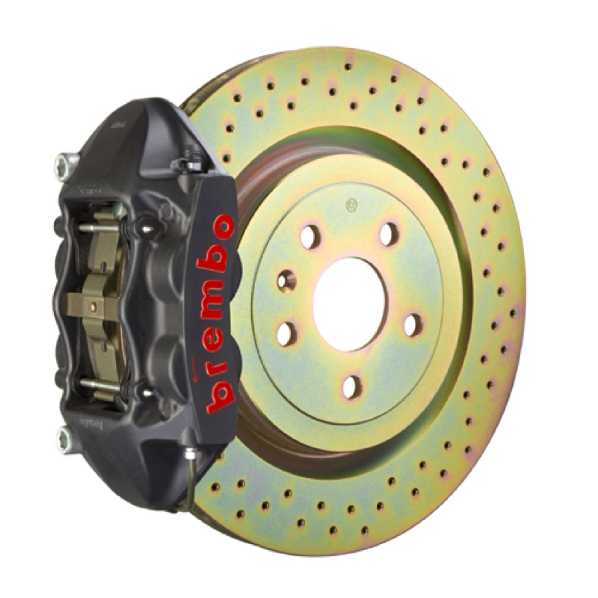 Picture of Brembo 66-89 911S-SC-Carrera Front GTS BBK 4 Piston Cast 323x28 1pc Rotor Drilled-Black HA