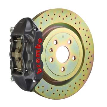 Picture of Brembo 66-89 911S-SC-Carrera Front GTS BBK 4 Piston Cast 323x28 1pc Rotor Drilled-Black HA