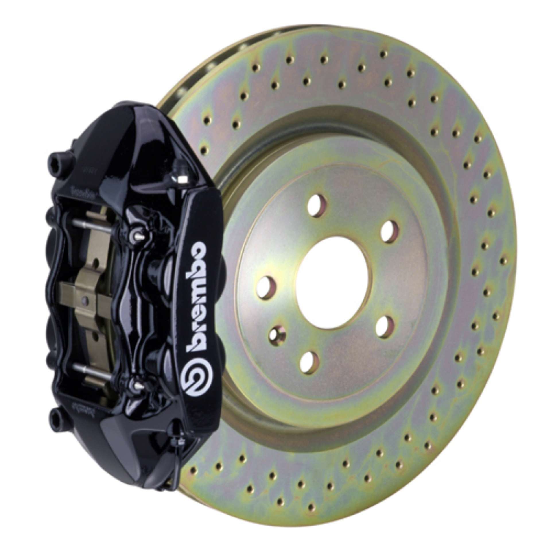 Picture of Brembo SS Rear GT BBK 4 Piston Cast 365x28 1pc Rotor Drilled-Black