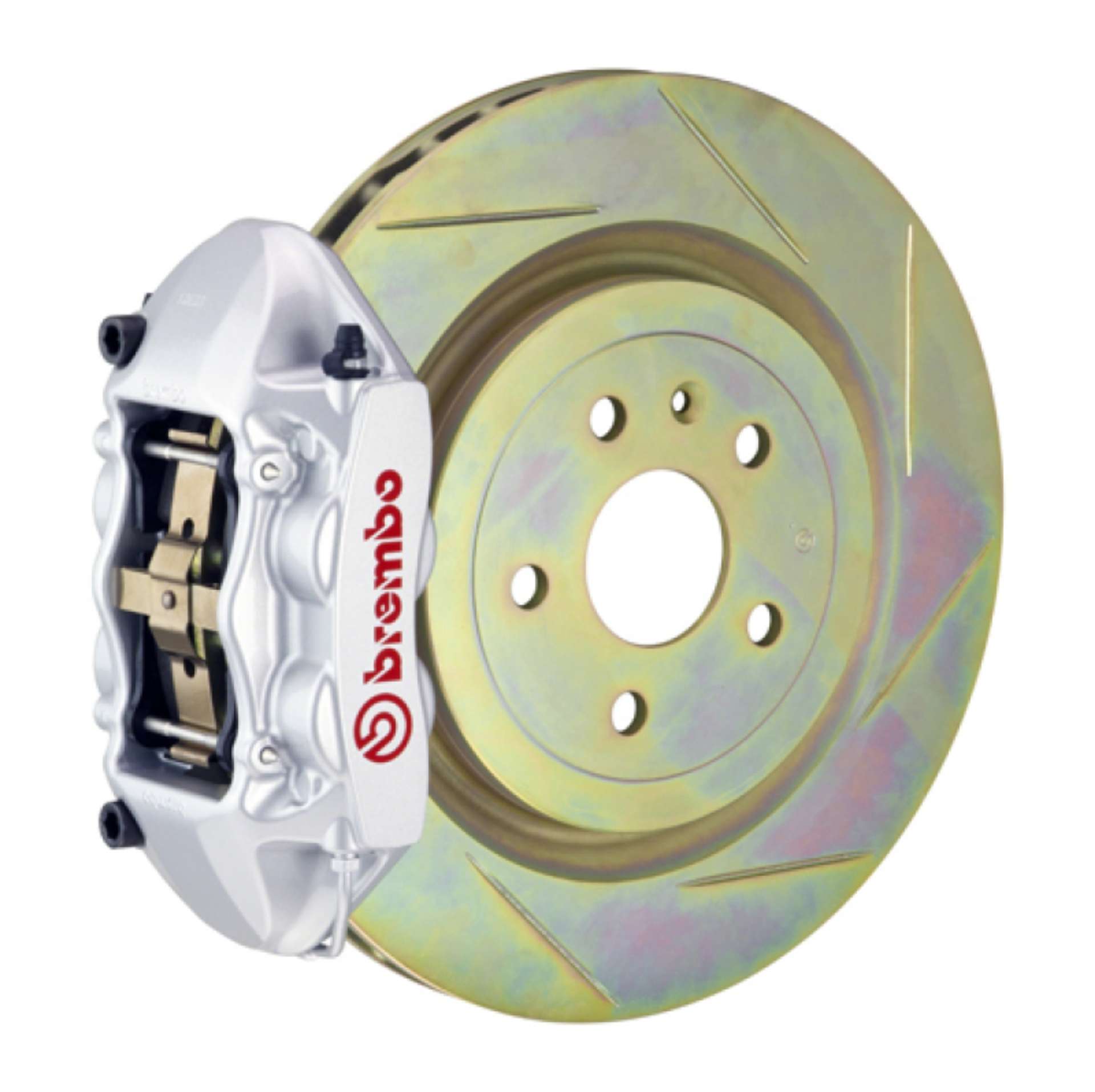 Picture of Brembo SS Rear GT BBK 4 Piston Cast 365x28 1pc Rotor Slotted Type-1-Silver