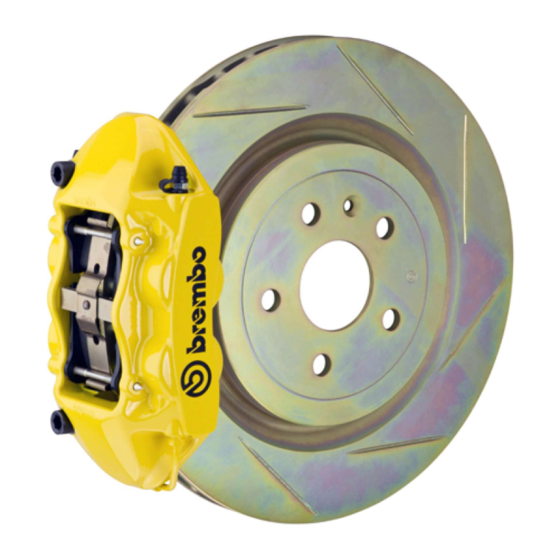 Picture of Brembo SS Rear GT BBK 4 Piston Cast 365x28 1pc Rotor Slotted Type-1- Yellow