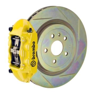 Picture of Brembo SS Rear GT BBK 4 Piston Cast 365x28 1pc Rotor Slotted Type-1- Yellow