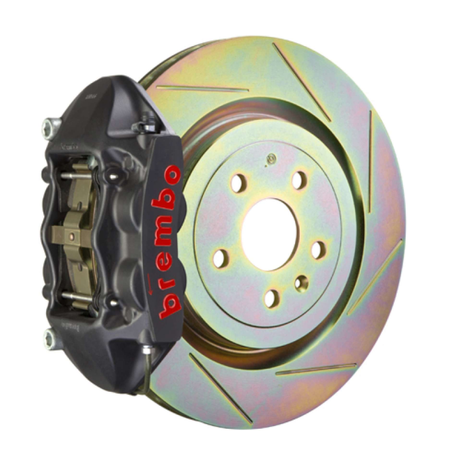 Picture of Brembo SS Rear GTS BBK 4 Piston Cast 365x28 1pc Rotor Slotted Type-1-Black HA