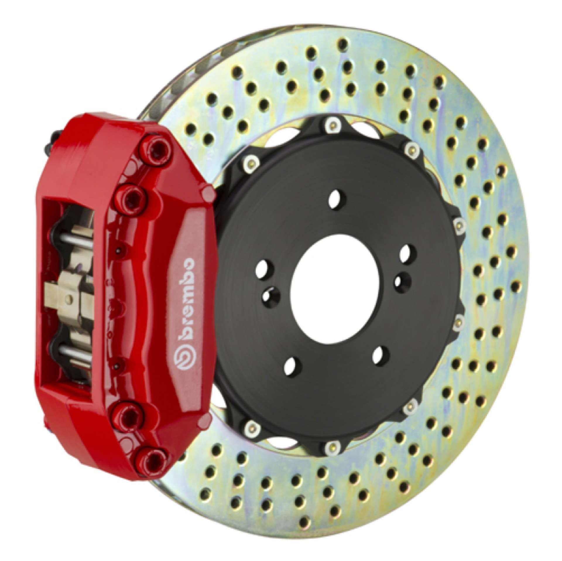 Picture of Brembo 97-99 CL Front GT BBK 4 Piston Cast 2pc 328x28 2pc Rotor Drilled-Red