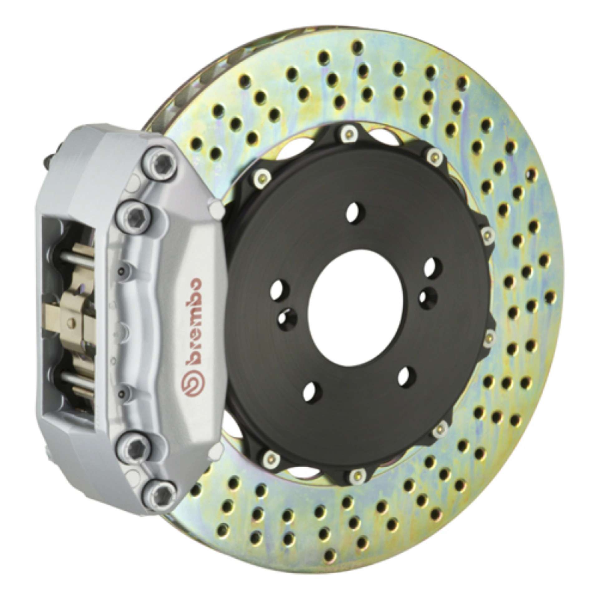 Picture of Brembo 97-99 CL Front GT BBK 4 Piston Cast 2pc 328x28 2pc Rotor Drilled-Silver