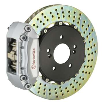 Picture of Brembo 02-07 RSX Front GT BBK 4 Piston Cast 2pc 328x28 2pc Rotor Drilled-Silver