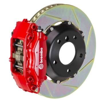 Picture of Brembo 02-06 Mini Cooper Fr GT BBK 4Pis Cast 2pc 320x28 2pc Rotor Slotted Type1-Red