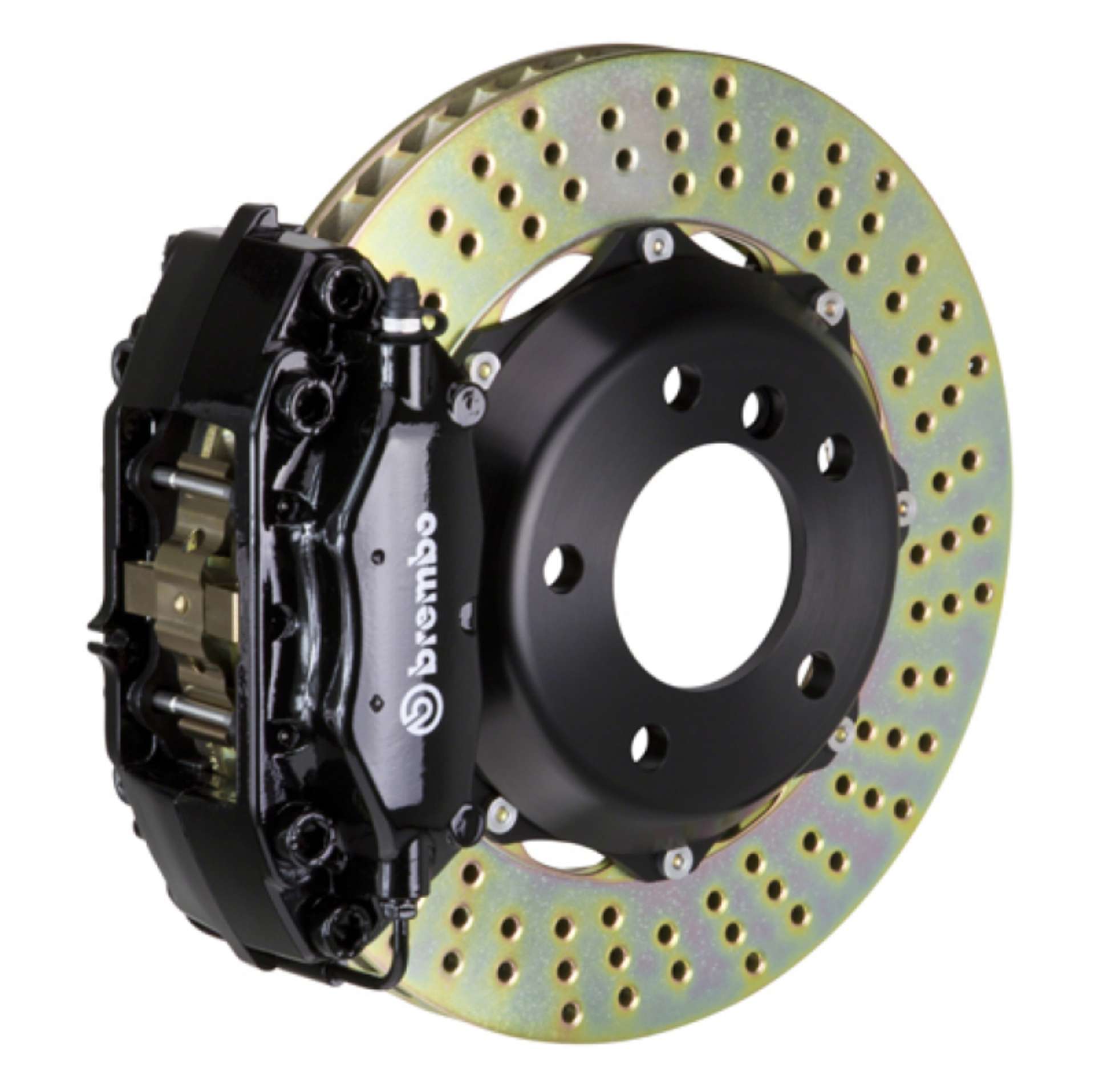 Picture of Brembo 02-06 Mini Cooper Front GT BBK 4 Piston Cast 2pc 320x28 2pc Rotor Drilled-Black