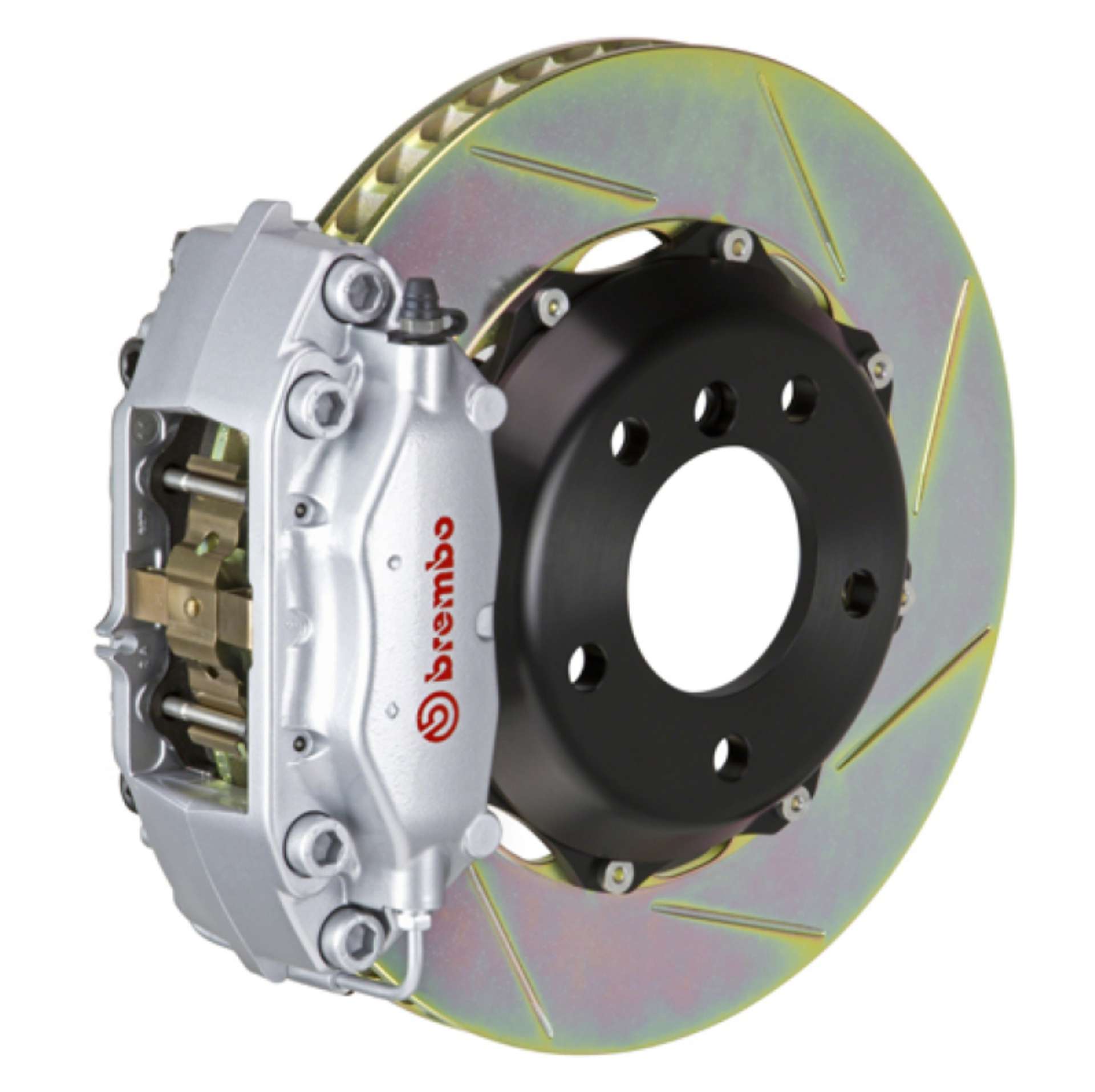 Picture of Brembo 02-06 Mini Cooper Fr GT BBK 4Pis Cast 2pc 320x28 2pc Rotor Slotted Type1-Silver